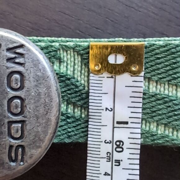 Woods Green patterned canvas belt one size NWOT - Picture 4 of 4